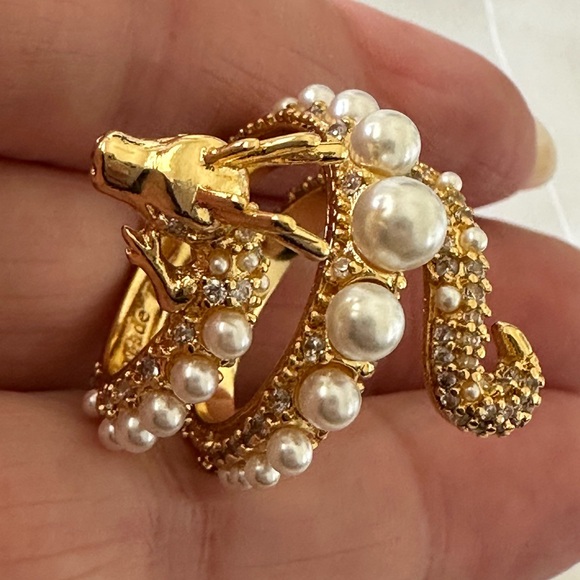 - Kate spade ♠️ Dragon Pearl  crystal statement Ring - Picture 4 of 7